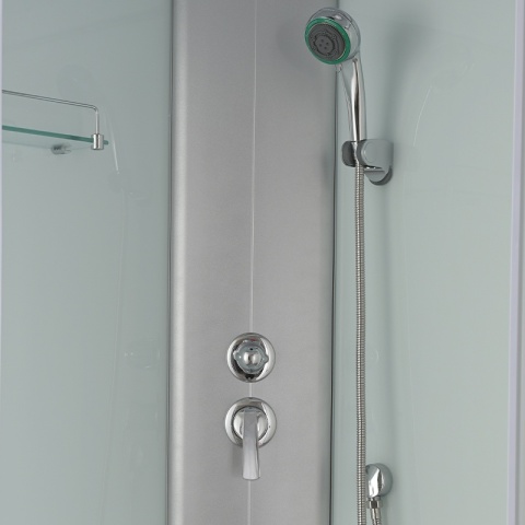 KABINA PRYSZNICOWA PÓŁOKRĄGŁA Z BRODZIKIEM WSH301A MAT CHROM 80x80 CM