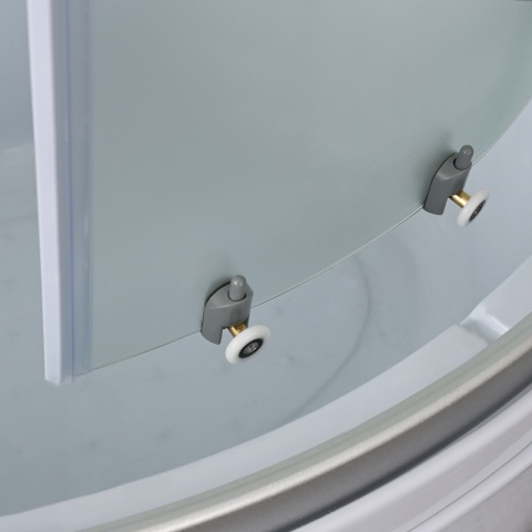 KABINA PRYSZNICOWA PÓŁOKRĄGŁA Z BRODZIKIEM WSH301A MAT CHROM 80x80 CM