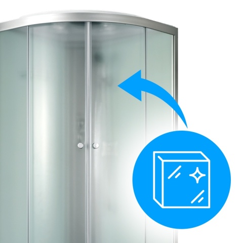 KABINA PRYSZNICOWA PÓŁOKRĄGŁA Z BRODZIKIEM WSH301A MAT CHROM 80x80 CM