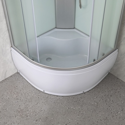 KABINA PRYSZNICOWA PÓŁOKRĄGŁA Z BRODZIKIEM WSH301B MAT CHROM 90x90 CM