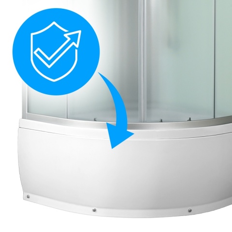 KABINA PRYSZNICOWA PÓŁOKRĄGŁA Z BRODZIKIEM WSH301C MAT CHROM 100x100 CM