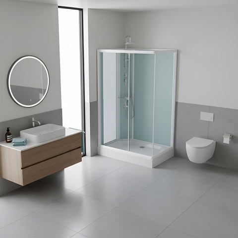 KABINA PRYSZNICOWA PROSTOKĄTNA Z BRODZIKIEM WSH307L LEWA 120x80 CM