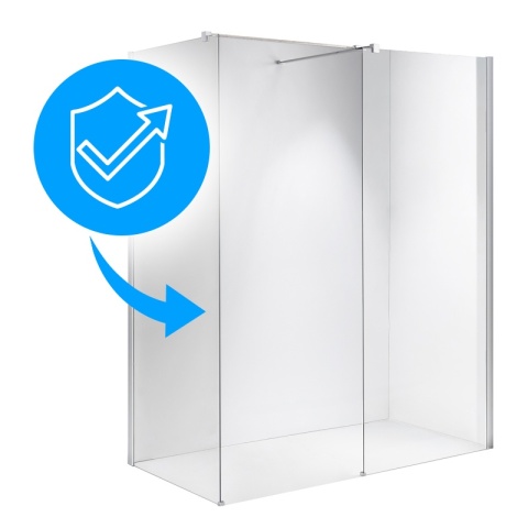 ŚCIANKA SZYBA PRYSZNICOWA SH07-DUO-80X130 WALK-IN 80X130 CM CHROM