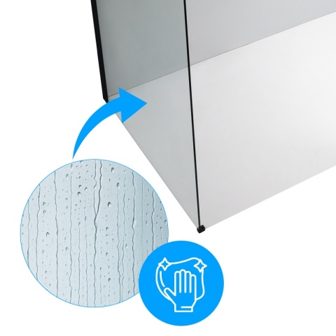 ŚCIANKA SZYBA PRYSZNICOWA SH07-DUO-BL-90X120 WALK-IN 90X120 CM CZARNA 8 MM