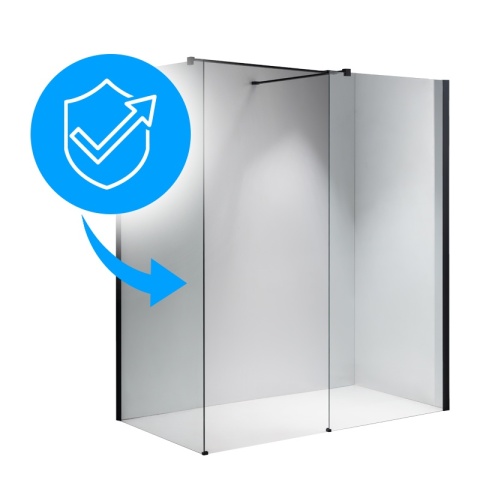 ŚCIANKA SZYBA PRYSZNICOWA SH07-DUO-BL-90X90 WALK-IN 90X90 CM CZARNA 8 MM