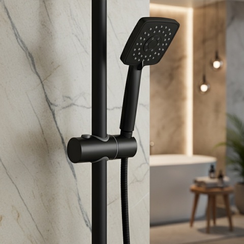 UCHWYT NA SŁUCHAWKĘ DO DRĄŻKA PRYSZNICOWEGO PRZESUWNY UD-1-BL-M22 CZARNY 22 MM