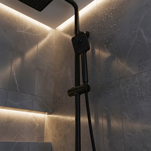 UCHWYT NA SŁUCHAWKĘ DO DRĄŻKA PRYSZNICOWEGO PRZESUWNY UD-1-BL-M22 CZARNY 22 MM