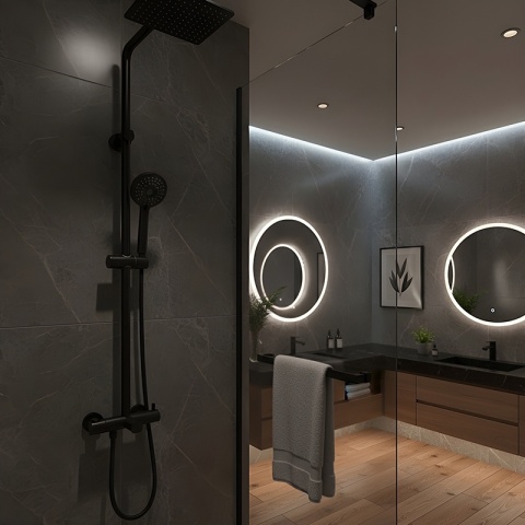 UCHWYT NA SŁUCHAWKĘ DO DRĄŻKA PRYSZNICOWEGO PRZESUWNY UD-1-BL-M22 CZARNY 22 MM