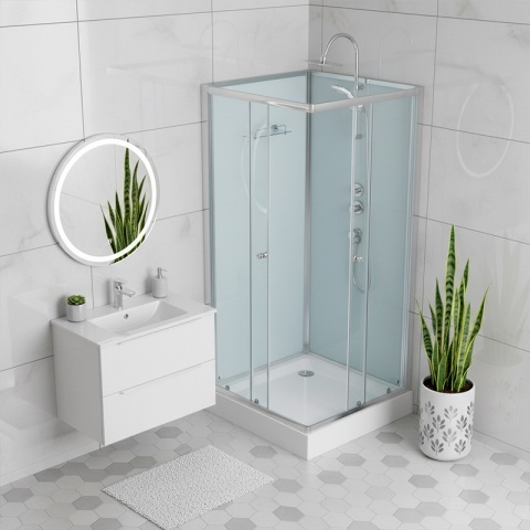 KABINA PRYSZNICOWA KWADRATOWA Z BRODZIKIEM WSH308 CHROM 90x90 CM