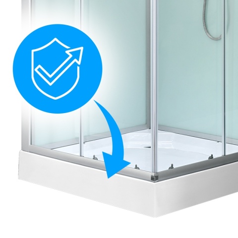 KABINA PRYSZNICOWA KWADRATOWA Z BRODZIKIEM WSH308 CHROM 90x90 CM