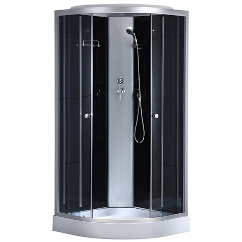 KABINA PRYSZNICOWA PÓŁOKRĄGŁA Z BRODZIKIEM WSH302B CHROM 90x90 CM