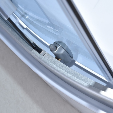 KABINA PRYSZNICOWA PÓŁOKRĄGŁA Z BRODZIKIEM WSH302B CHROM 90x90 CM