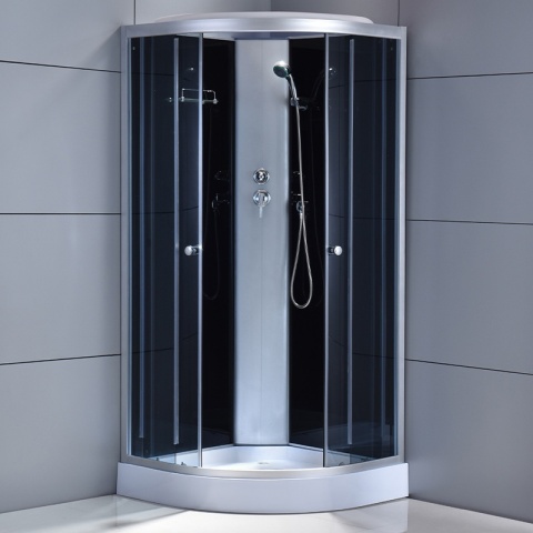 KABINA PRYSZNICOWA PÓŁOKRĄGŁA Z BRODZIKIEM WSH302B CHROM 90x90 CM