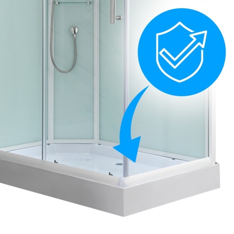 KABINA PRYSZNICOWA PROSTOKĄTNA Z BRODZIKIEM WSH307L LEWA 120x80 CM