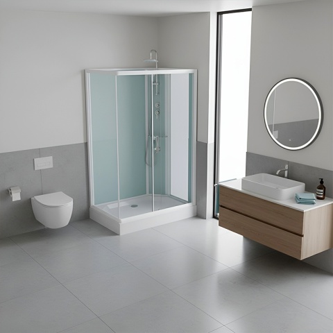 KABINA PRYSZNICOWA PROSTOKĄTNA Z BRODZIKIEM WSH307R PRAWA 120x80 CM