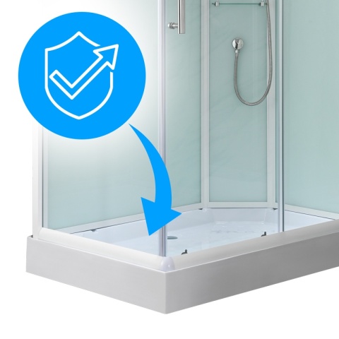 KABINA PRYSZNICOWA PROSTOKĄTNA Z BRODZIKIEM WSH307R PRAWA 120x80 CM