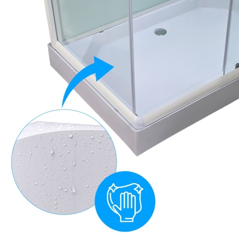 KABINA PRYSZNICOWA PROSTOKĄTNA Z BRODZIKIEM WSH307R PRAWA 120x80 CM