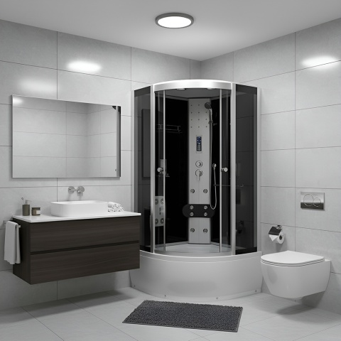 KABINA PRYSZNICOWA Z HYDROMASAŻEM I SAUNĄ WSH7101S 90x90 CM