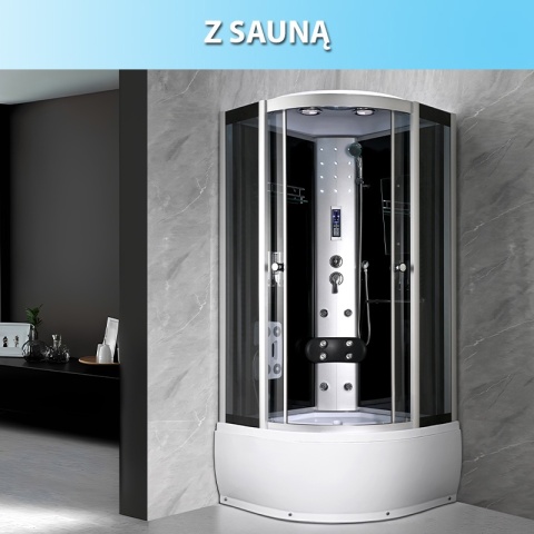 KABINA PRYSZNICOWA Z HYDROMASAŻEM I SAUNĄ WSH7101S 90x90 CM