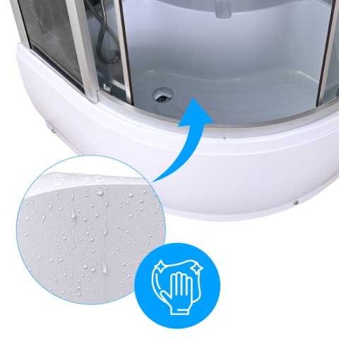 KABINA PRYSZNICOWA Z HYDROMASAŻEM I SAUNĄ WSH7101S 90x90 CM