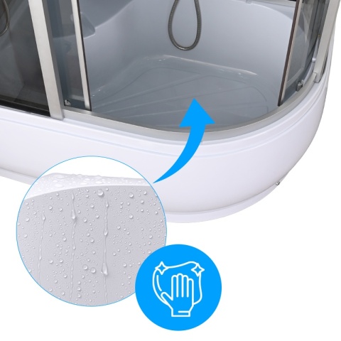 KABINA PRYSZNICOWA Z HYDROMASAŻEM I SAUNĄ WSH7106LS LEWA 120x80 CM