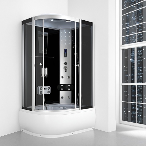 KABINA PRYSZNICOWA Z HYDROMASAŻEM I SAUNĄ WSH7106RS PRAWA 120x80 CM