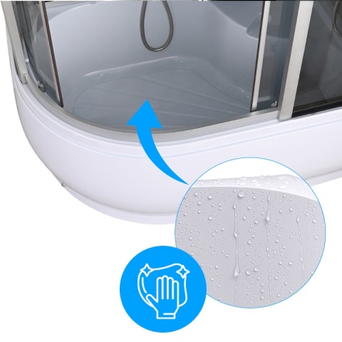 KABINA PRYSZNICOWA Z HYDROMASAŻEM I SAUNĄ WSH7106RS PRAWA 120x80 CM