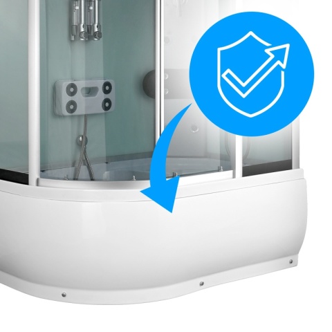 KABINA PRYSZNICOWA Z HYDROMASAŻEM I SAUNĄ WSH7106RWS PRAWA BIAŁA 120x80 CM