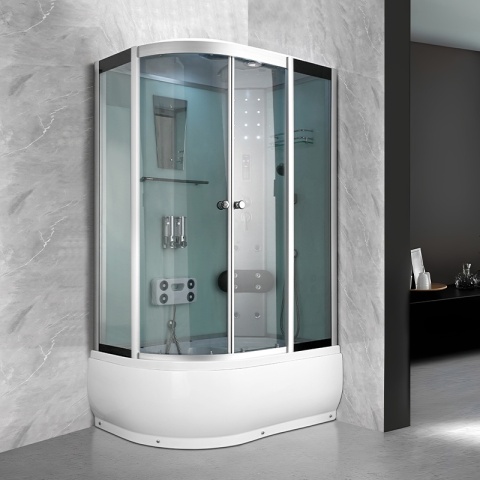 KABINA PRYSZNICOWA Z HYDROMASAŻEM I SAUNĄ WSH7106RWS PRAWA BIAŁA 120x80 CM