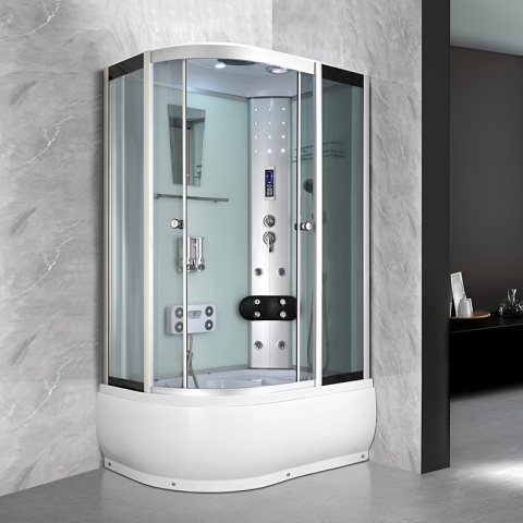 KABINA PRYSZNICOWA Z HYDROMASAŻEM I SAUNĄ WSH7106RWS PRAWA BIAŁA 120x80 CM