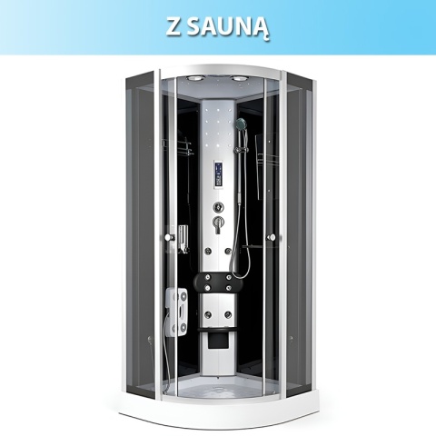 KABINA PRYSZNICOWA Z HYDROMASAŻEM I SAUNĄ WSH7120S 90x90 CM