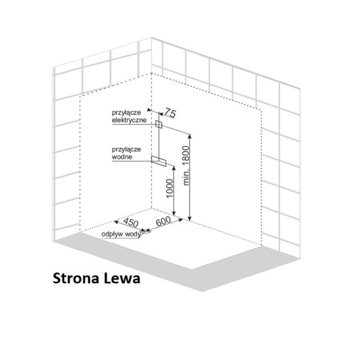 KABINA PRYSZNICOWA Z HYDROMASAŻEM WSH7106L LEWA 120x80 CM