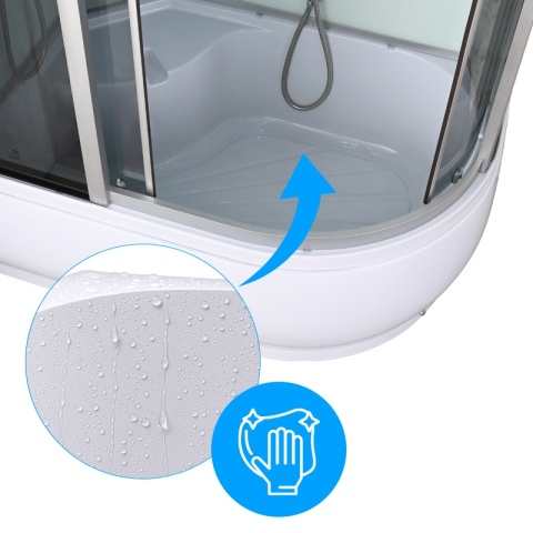 KABINA PRYSZNICOWA Z HYDROMASAŻEM WSH7106LW LEWA 120X80