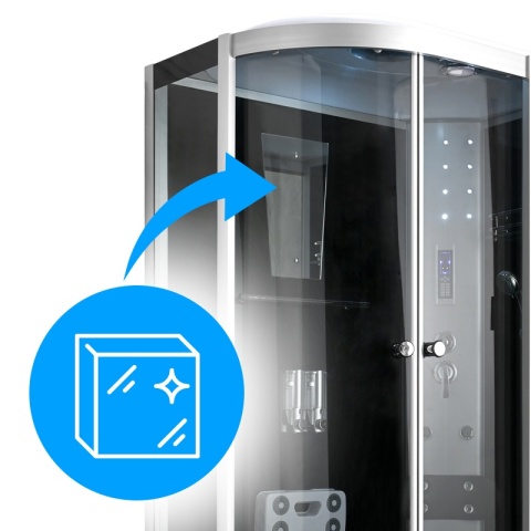 KABINA PRYSZNICOWA Z HYDROMASAŻEM WSH7106R PRAWA 120X80 CM