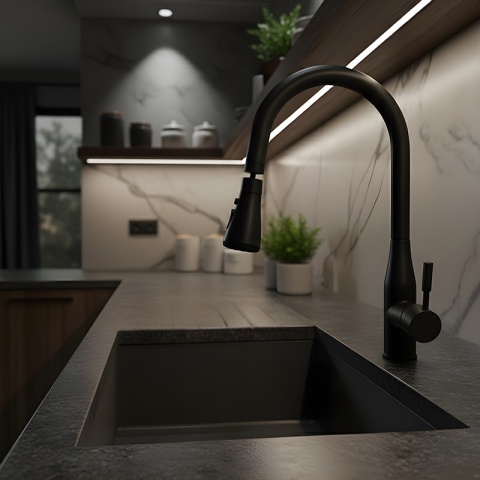 PRZEDŁUŻKA DO KRANU KUCHENNEGO AERATOR PERLATOR 3 TRYBY 360° PERL-2-BL CZARNY