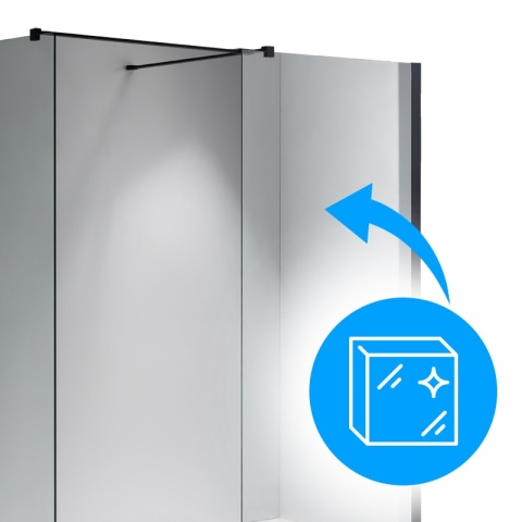 ŚCIANKA SZYBA PRYSZNICOWA SH07-DUO-BL-80X110 WALK-IN 80X110 CM CZARNA