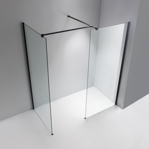 ŚCIANKA SZYBA PRYSZNICOWA SH07-DUO-BL-80X110 WALK-IN 80X110 CM CZARNA