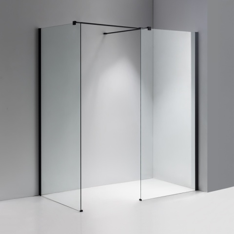 ŚCIANKA SZYBA PRYSZNICOWA SH07-DUO-BL-80X130 WALK-IN 80X130 CM CZARNA