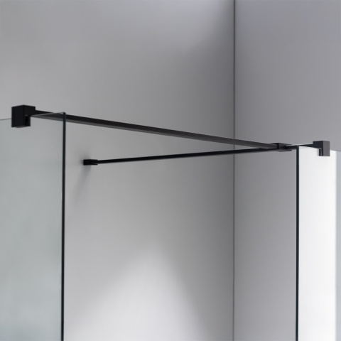 ŚCIANKA SZYBA PRYSZNICOWA SH07-DUO-BL-80X90 WALK-IN 80X90 CM CZARNA 8 MM