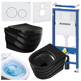 ZESTAW PODTYNKOWY WC STELAŻ GEBERIT DUOFIX MISKA SKAL-BL-RIM-03 PRZYCISK DELTA 20 BIAŁY