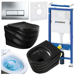 ZESTAW PODTYNKOWY WC STELAŻ GEBERIT DUOFIX MISKA SKAL-BL-RIM-03 PRZYCISK DELTA 50 CHROM