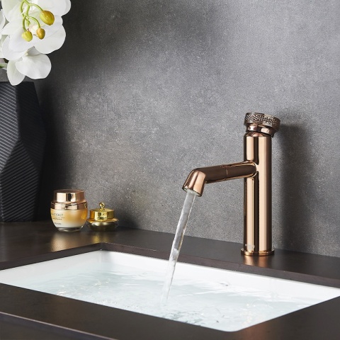 BATERIA UMYWALKOWA ŁAZIENKOWA STOJĄCA NABLATOWA CHLOE-P-GL RÓŻOWE ZŁOTO