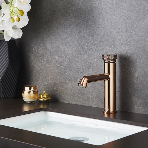 BATERIA UMYWALKOWA ŁAZIENKOWA STOJĄCA NABLATOWA CHLOE-P-GL RÓŻOWE ZŁOTO