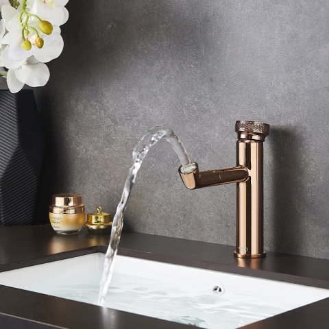 BATERIA UMYWALKOWA ŁAZIENKOWA STOJĄCA NABLATOWA CHLOE-P-GL RÓŻOWE ZŁOTO