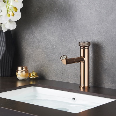 BATERIA UMYWALKOWA ŁAZIENKOWA STOJĄCA NABLATOWA CHLOE-P-GL RÓŻOWE ZŁOTO