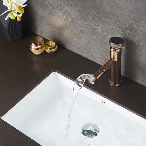 BATERIA UMYWALKOWA ŁAZIENKOWA STOJĄCA NABLATOWA CHLOE-P-GL RÓŻOWE ZŁOTO