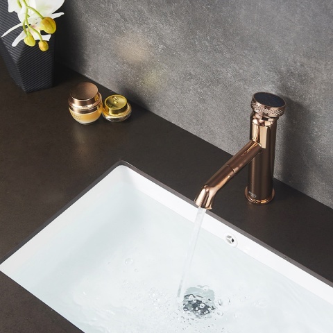 BATERIA UMYWALKOWA ŁAZIENKOWA STOJĄCA NABLATOWA CHLOE-P-GL RÓŻOWE ZŁOTO