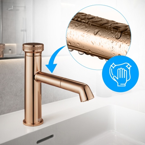 BATERIA UMYWALKOWA ŁAZIENKOWA STOJĄCA NABLATOWA CHLOE-P-GL RÓŻOWE ZŁOTO