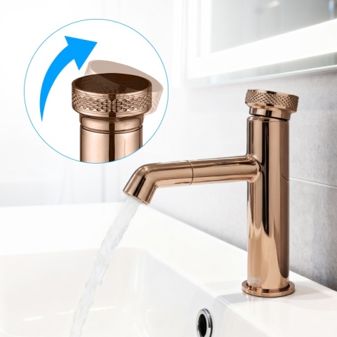 BATERIA UMYWALKOWA ŁAZIENKOWA STOJĄCA NABLATOWA CHLOE-P-GL RÓŻOWE ZŁOTO