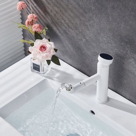 BATERIA UMYWALKOWA ŁAZIENKOWA STOJĄCA NABLATOWA CHLOE-WH BIAŁA